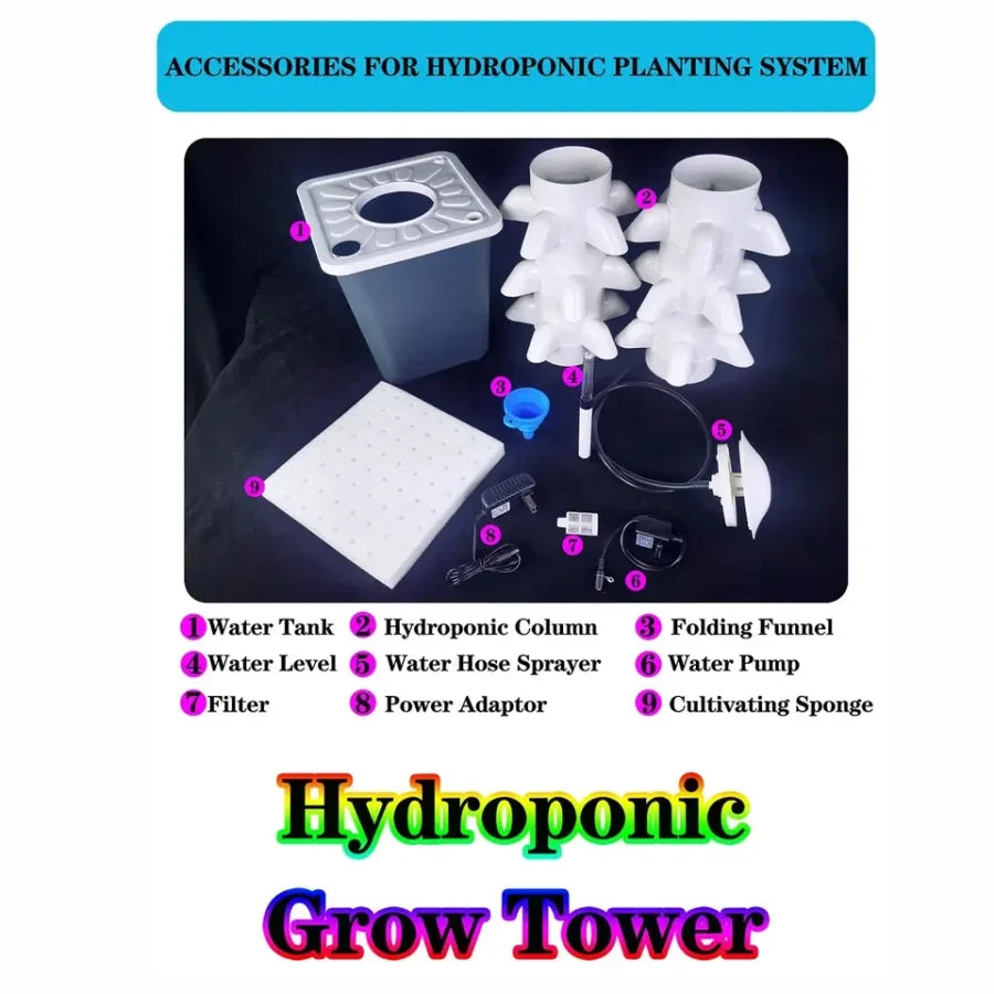 Hydroponic Tower Garden 6 Layers 30 Holes Vertical Planter