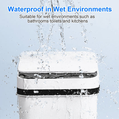 2 Pack 12L Trash Cans Motion Sensor Slim with for Lid White