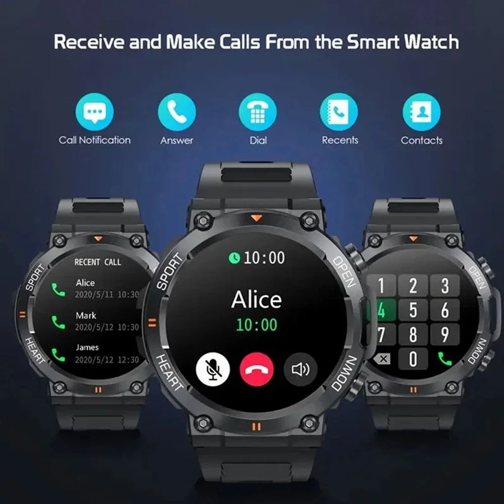 SENBONO Rugged Military Smart Watch For Men Waterproof