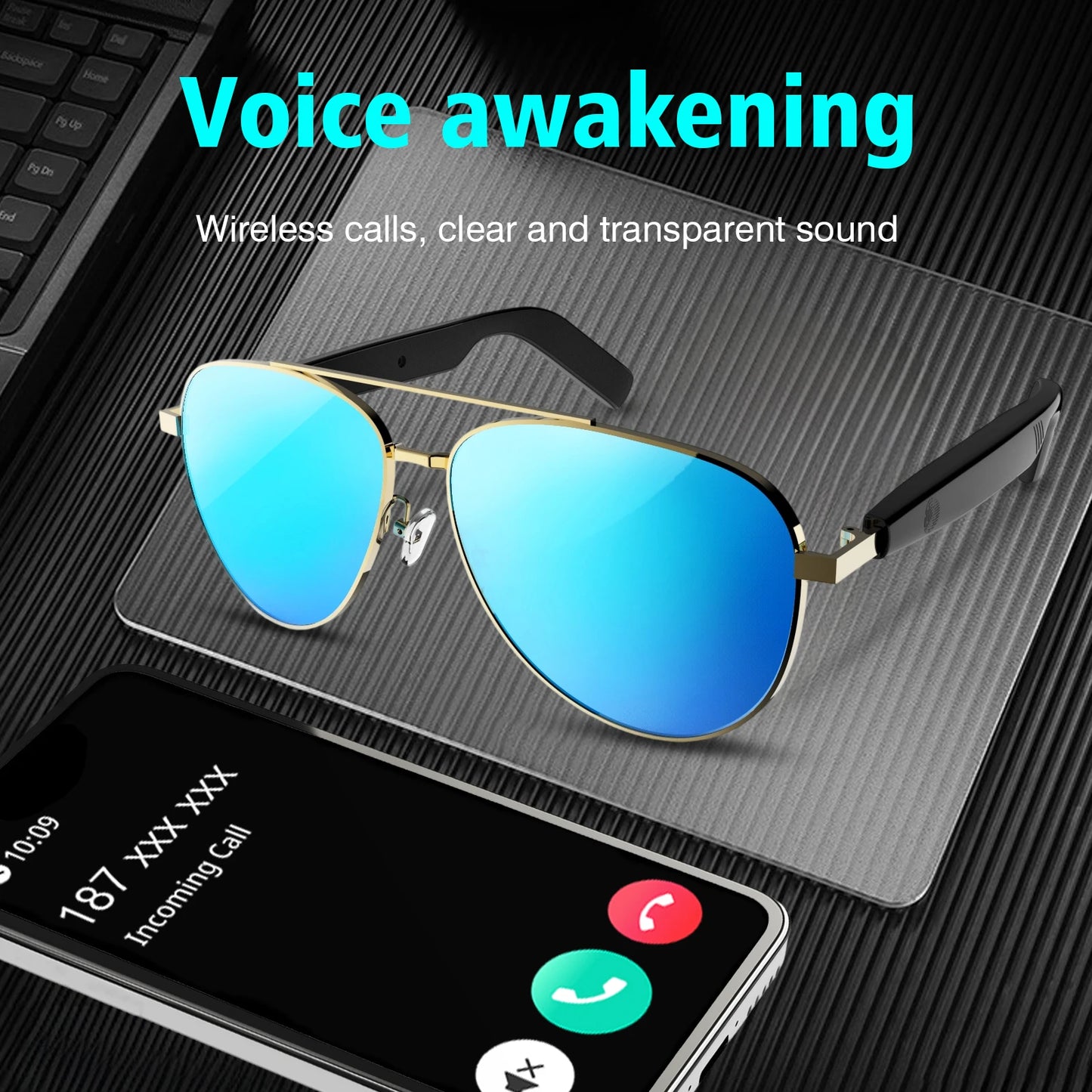LOMAXFR Noise Canceling Smart Glasses With Wireless Calls