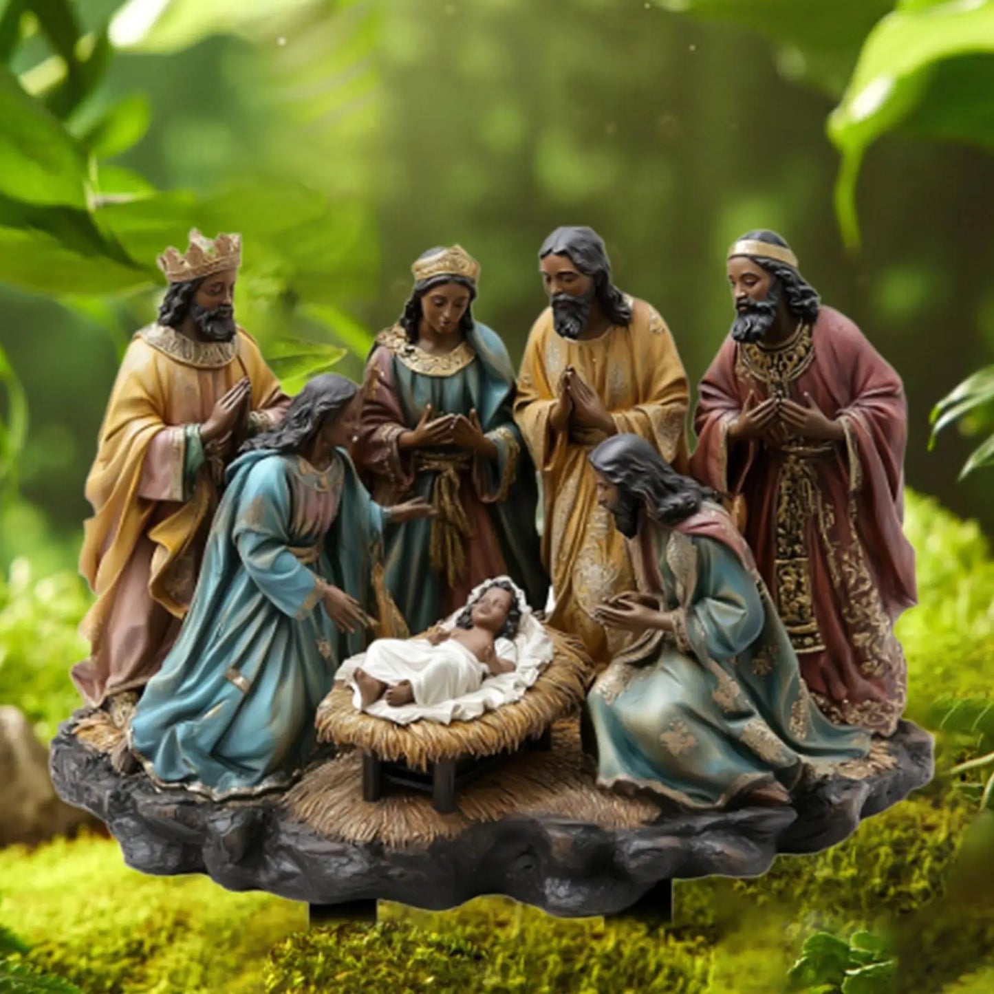 Christmas Yard Sign Stake Decor Flowerbed Decor Walkway Patio Landscape 2D Party Acrylic Decor Lawn Jesus Nativity Scene Stake