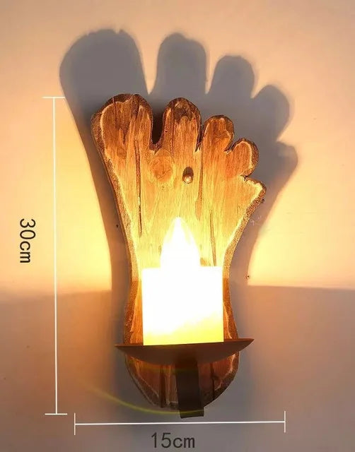 Retro Wooden Wall Lamp for Living Room Wood LED Sconces Cafe Bar Bedroom Bedside Industrial Style Home Decor Wall Light Fixtures