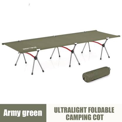 Ultralight Aluminum Folding Cot With Leg Extenders For Camping