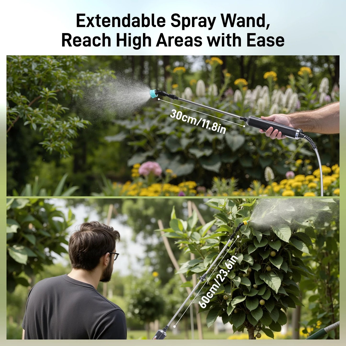 2.1 Gallon Electric Garden Sprayer with Adjustable Shoulder Strap/ Waterproof Handle/ Automatic Plant Mister/ 2000mAh Battery