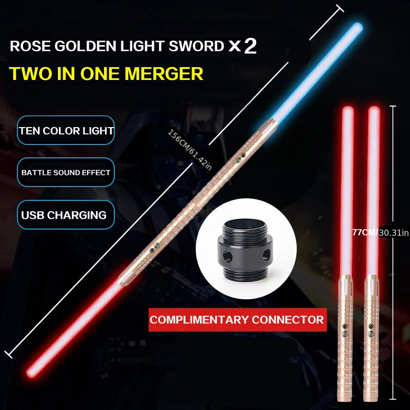 Light Up Saber 16 Colors Sounds Metal Handle Toy Sword