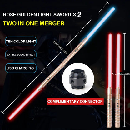 Light Up Saber 16 Colors Sounds Metal Handle Toy Sword