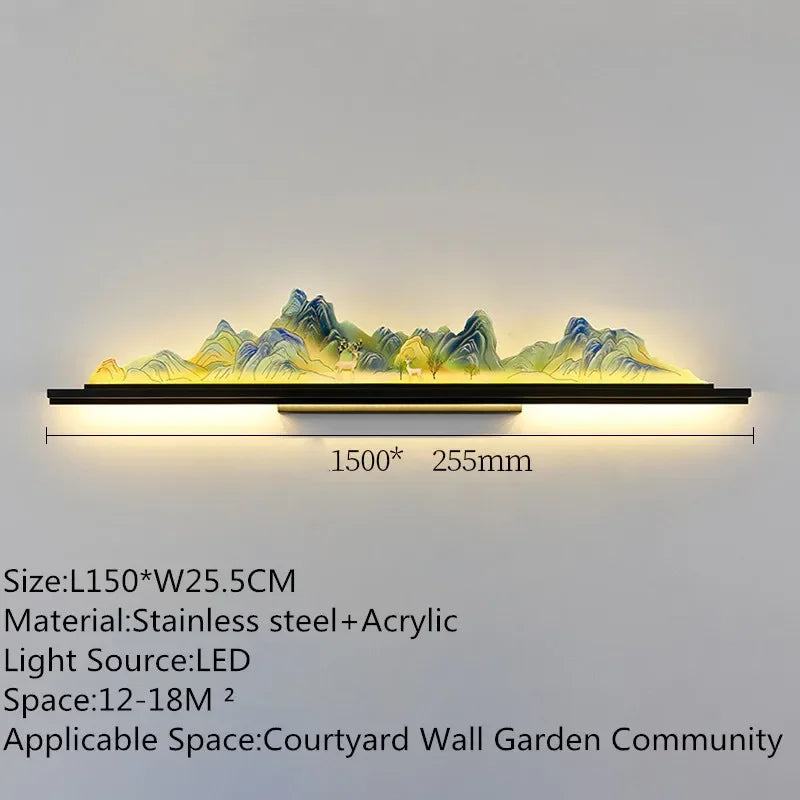 OULALA Electricity Outdoor Mural Lamp Creative Landscape Waterproof Mural Courtyard Wall Garden Communit Decoration Painting