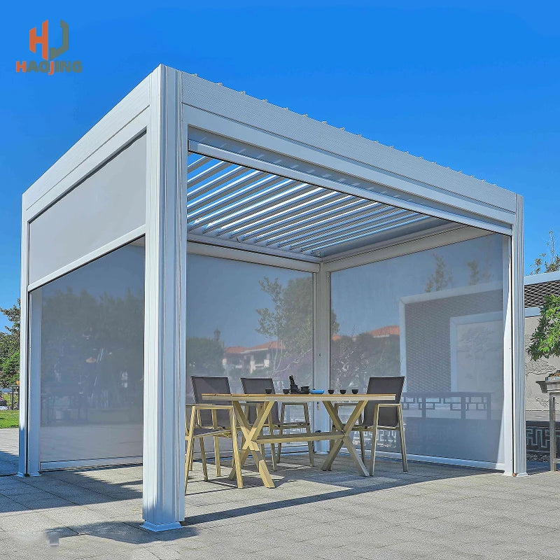 Outdoor Garden Gazebo Sun Room Waterproof Aluminum Pavillion 4x3 3x6 Electric Metal Louvred Pergola Bioclimatica roof Customized