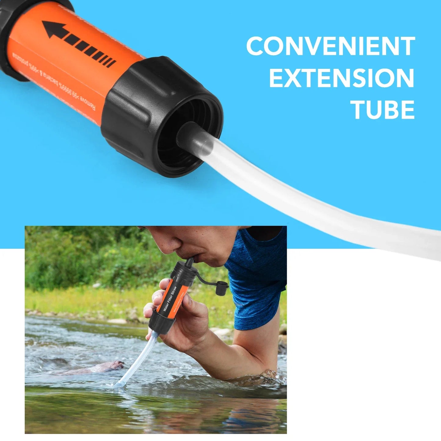 LISM Outdoor Survival Water Filter Straw for Camping and Hiking