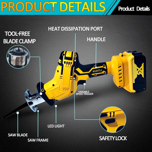 Cordless Reciprocating Saw for DeWalt 20V Battery Variable Speed