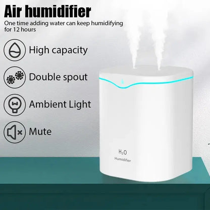 Dual Jet Humidifier And Air Purifier USB Powered Diffuser