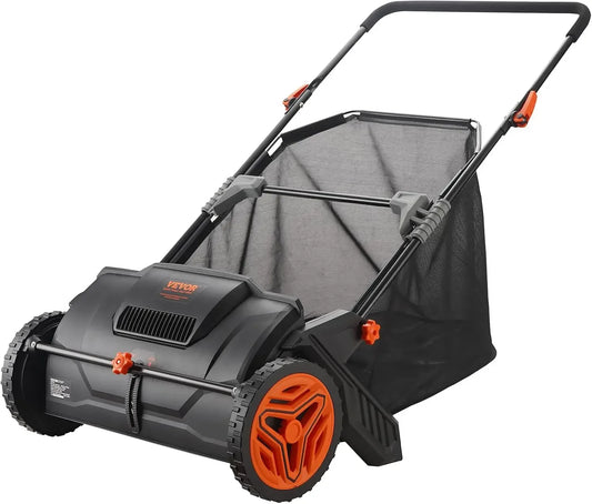 Push Lawn Sweeper Heavy Duty Thickened Steel, Durable Large Capacity