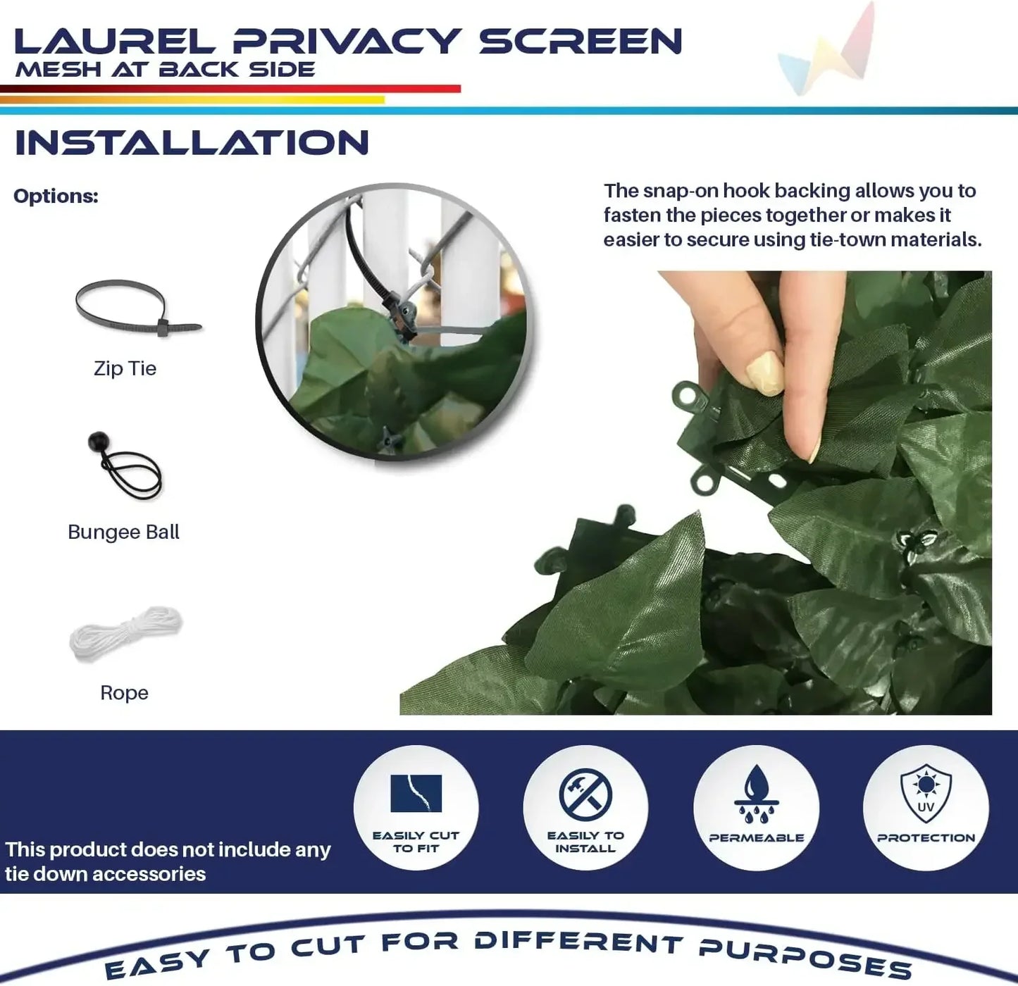 XMSJ Artificial Laurel Privacy Fence Screen Faux Leaves