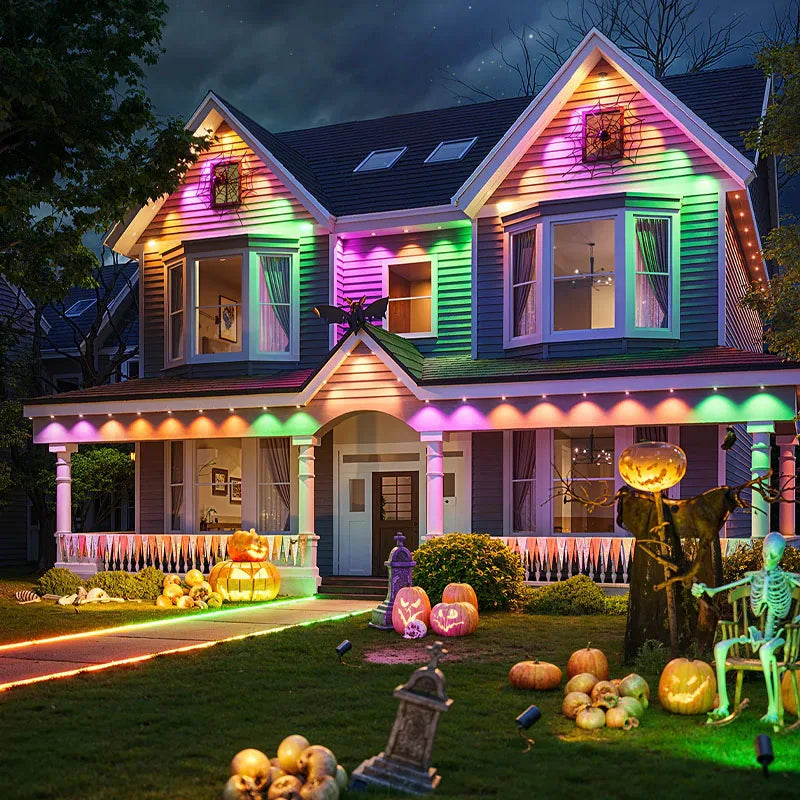 90m/295ft 180LED Smart Rainbow Led Permanent Outdoor Light RGBIC Christmas Light,App & Remote Control,IP67 Waterproof Home Decor