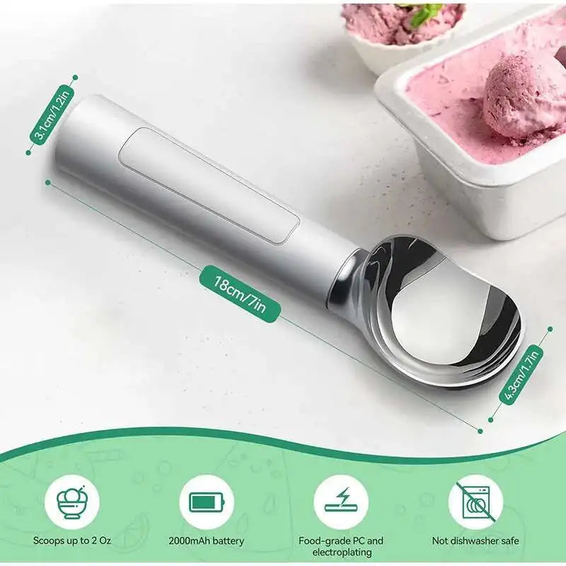 Rechargeable Heated Ice Cream Scoop With Rapid Heating