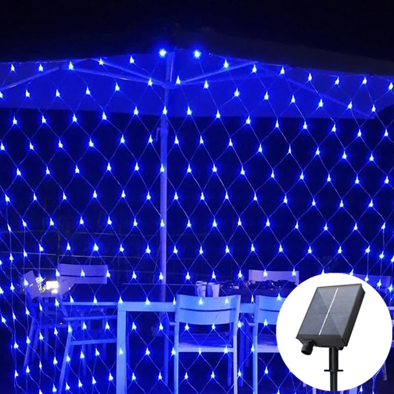 Solar LED Net Mesh Fairy String Lights For Outdoor Decor