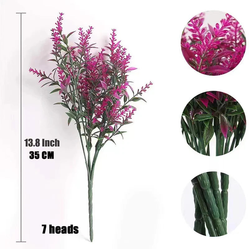 FUJINCN Provence Lavender Plastic Artificial Flowers 2pcs Wedding Table Decor