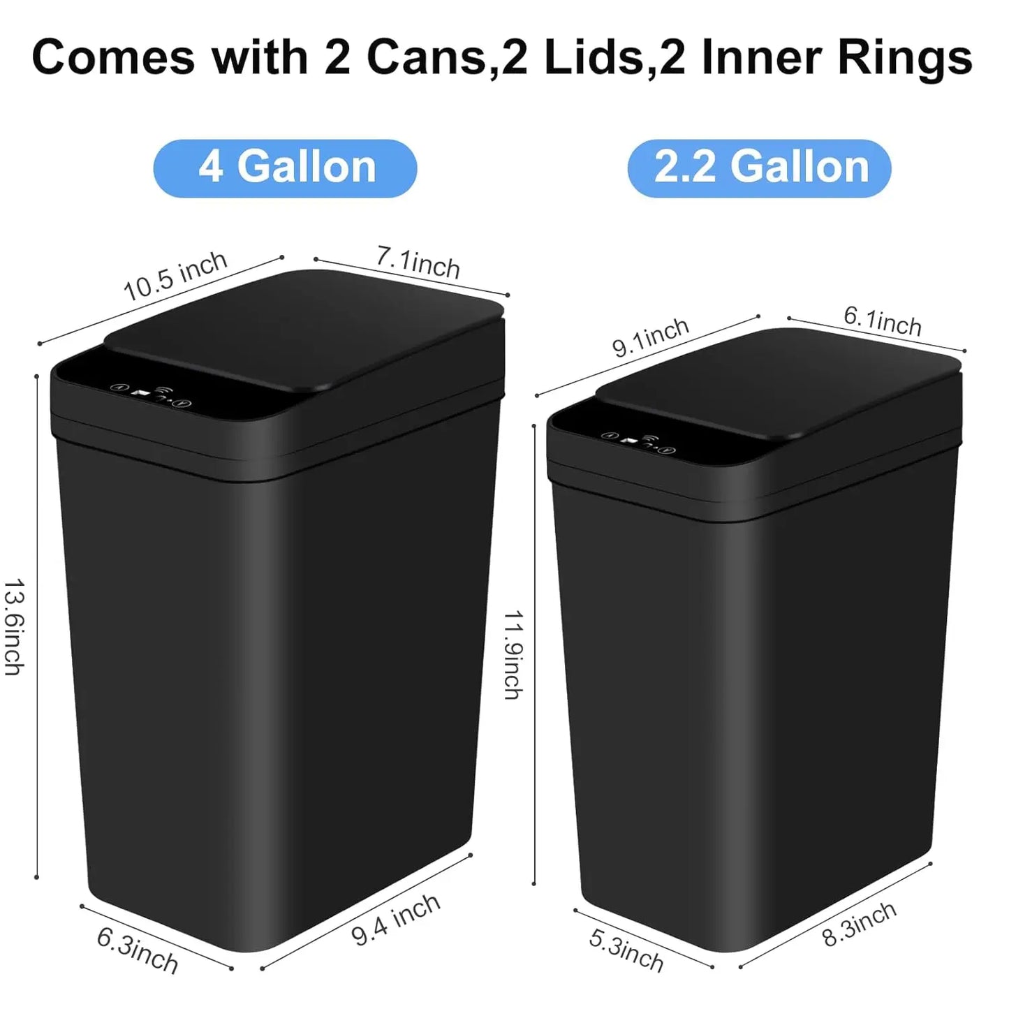 Mistys Garden Gadgets Motion Sensor Trash Can 2 Pack