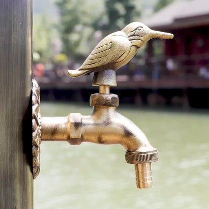 Bathroom Garden Faucet Antique Brass Kindergarden Wall Mount Animal Cold Water Faucet Basin Faucet