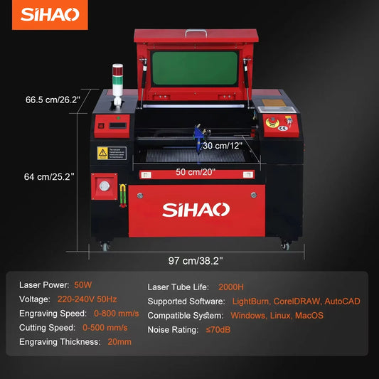 Sihao 130W Laser Engraver CO2 Engraving Machine For Fabric