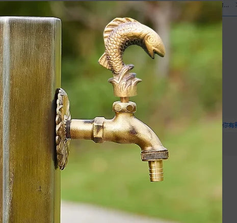 Bathroom Garden Faucet Antique Brass Kindergarden Wall Mount Animal Cold Water Faucet Basin Faucet