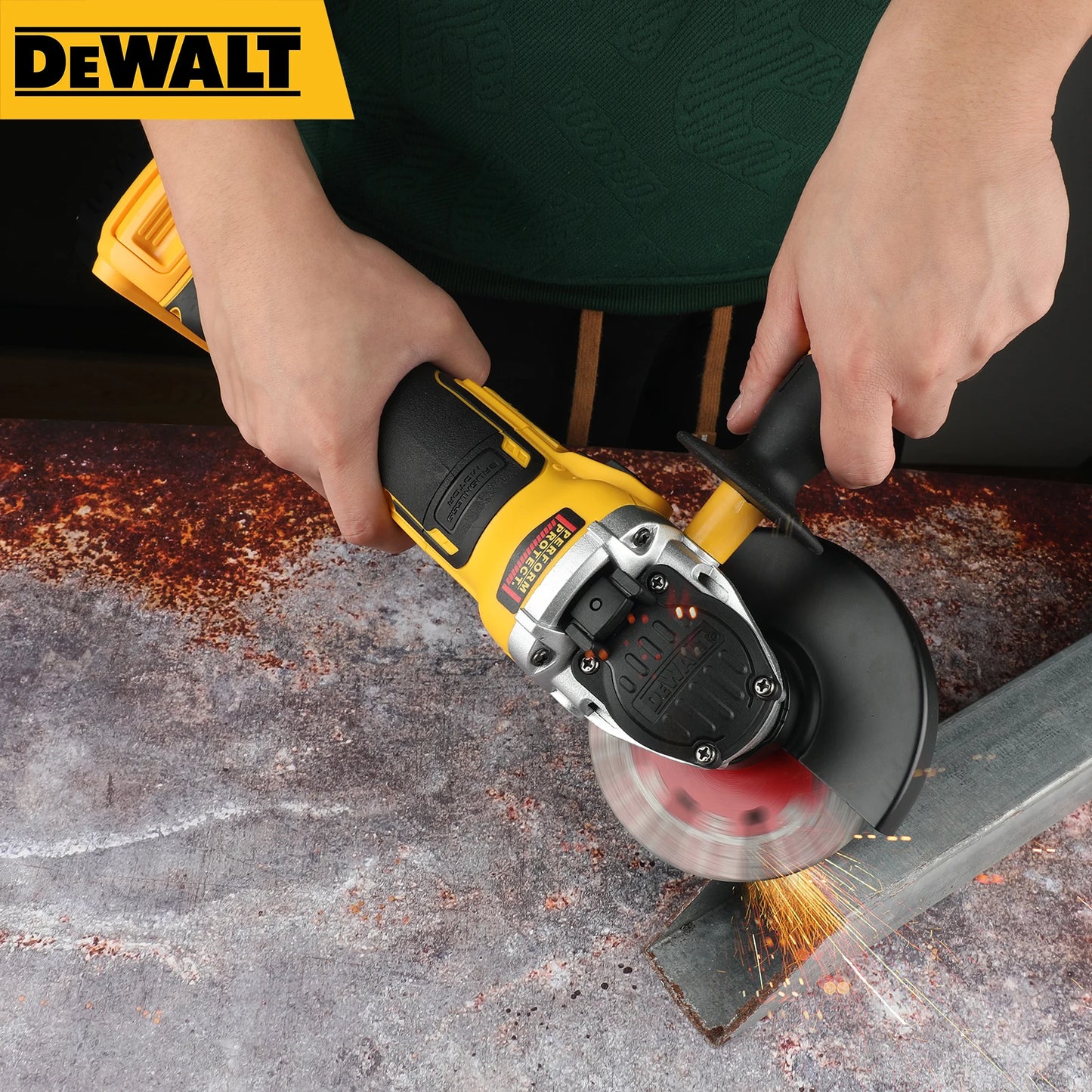 DEWALT 18V Max Brushless Angle Grinder - 125mm Flat Head, Bare for Metal Cutting, Stone Grinding & Woodworking