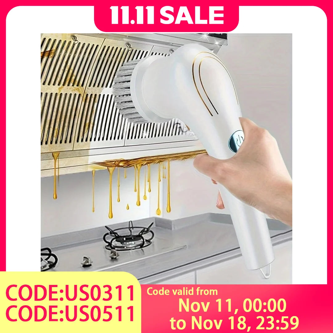 Cleaning Brush – Sponge Material, Powerful Stain Removal, Multiple Brush Heads.