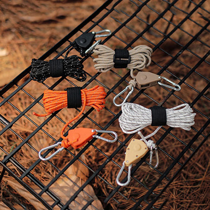 Reflective Nylon Tent Wind Rope Tensioner With Carabiner Adjustable