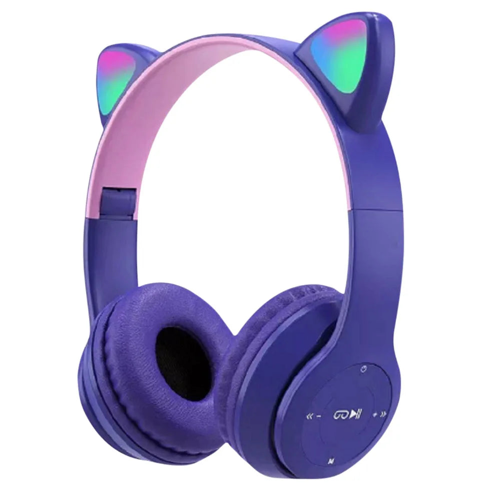 ANENG Wireless Cat Ear Headphones Bluetooth 5 Glow Light