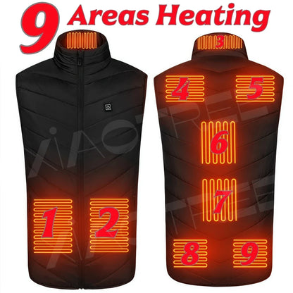 28/9 Areas Heated Vest Jacket Electric Usb Jacket Thermal Vest Body Warmer Coat