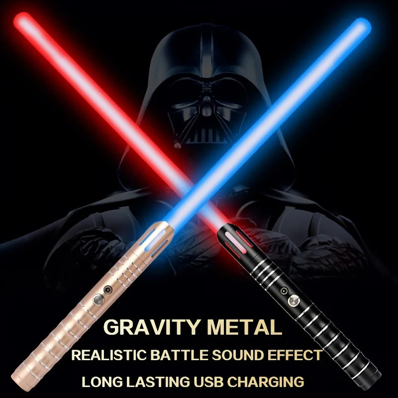 Light Up Saber 16 Colors Sounds Metal Handle Toy Sword