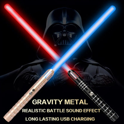 Light Up Saber 16 Colors Sounds Metal Handle Toy Sword