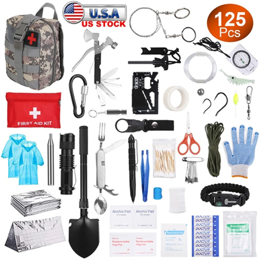 AUKYGGU 125 In 1 Emergency Kit Survival First Aid Gear