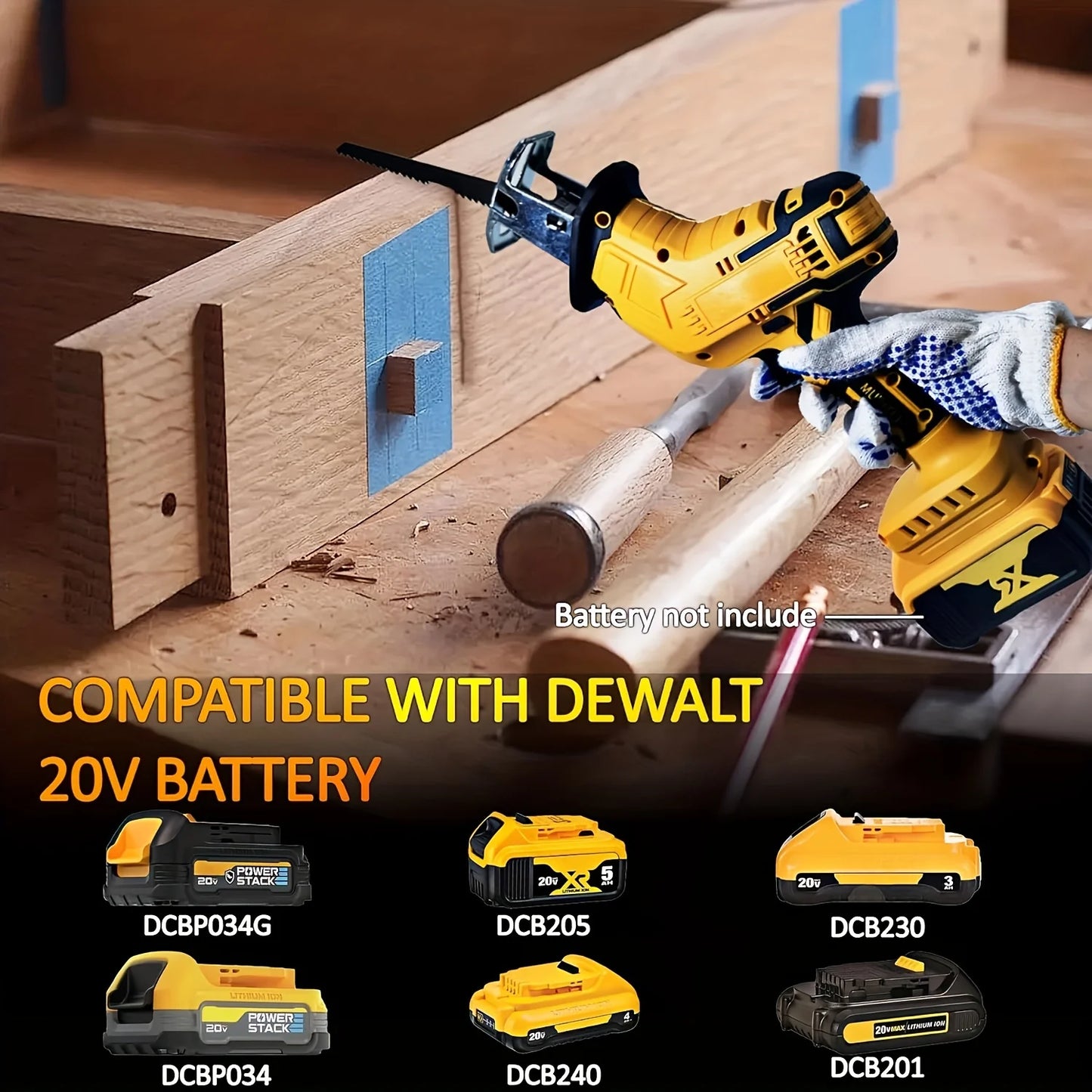 Cordless Reciprocating Saw for DeWalt 20V Battery Variable Speed