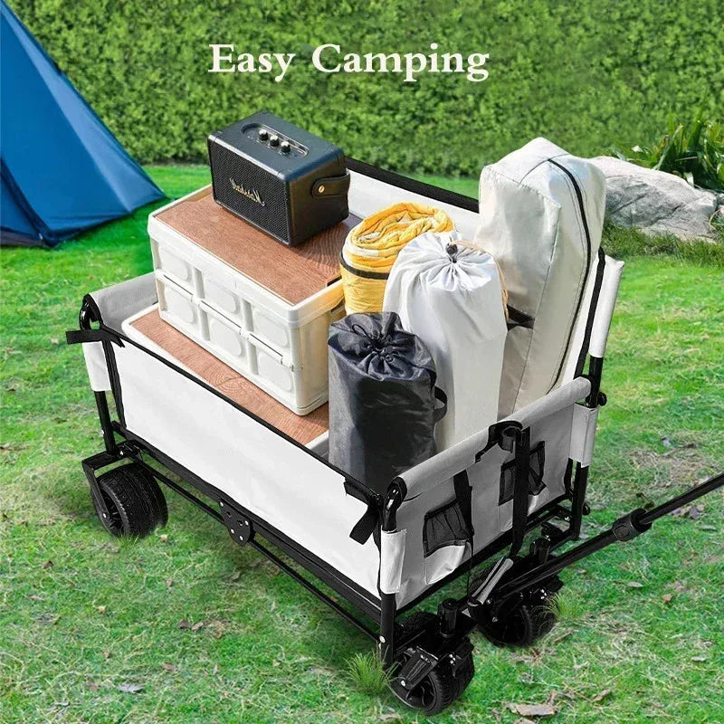 KUALOO Outdoor Folding Camping Wagon Cart With Brakes