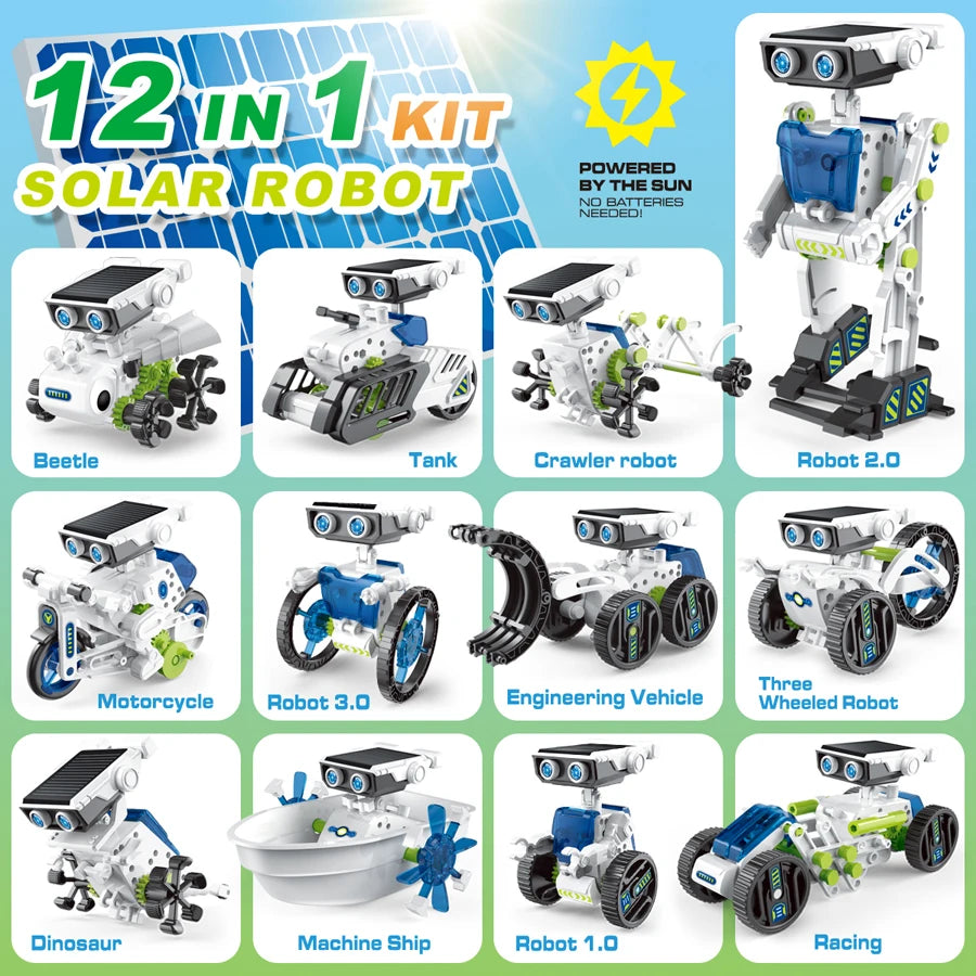 CONUSEA Solar Robot Toy 12 in 1 Educational Science Kit