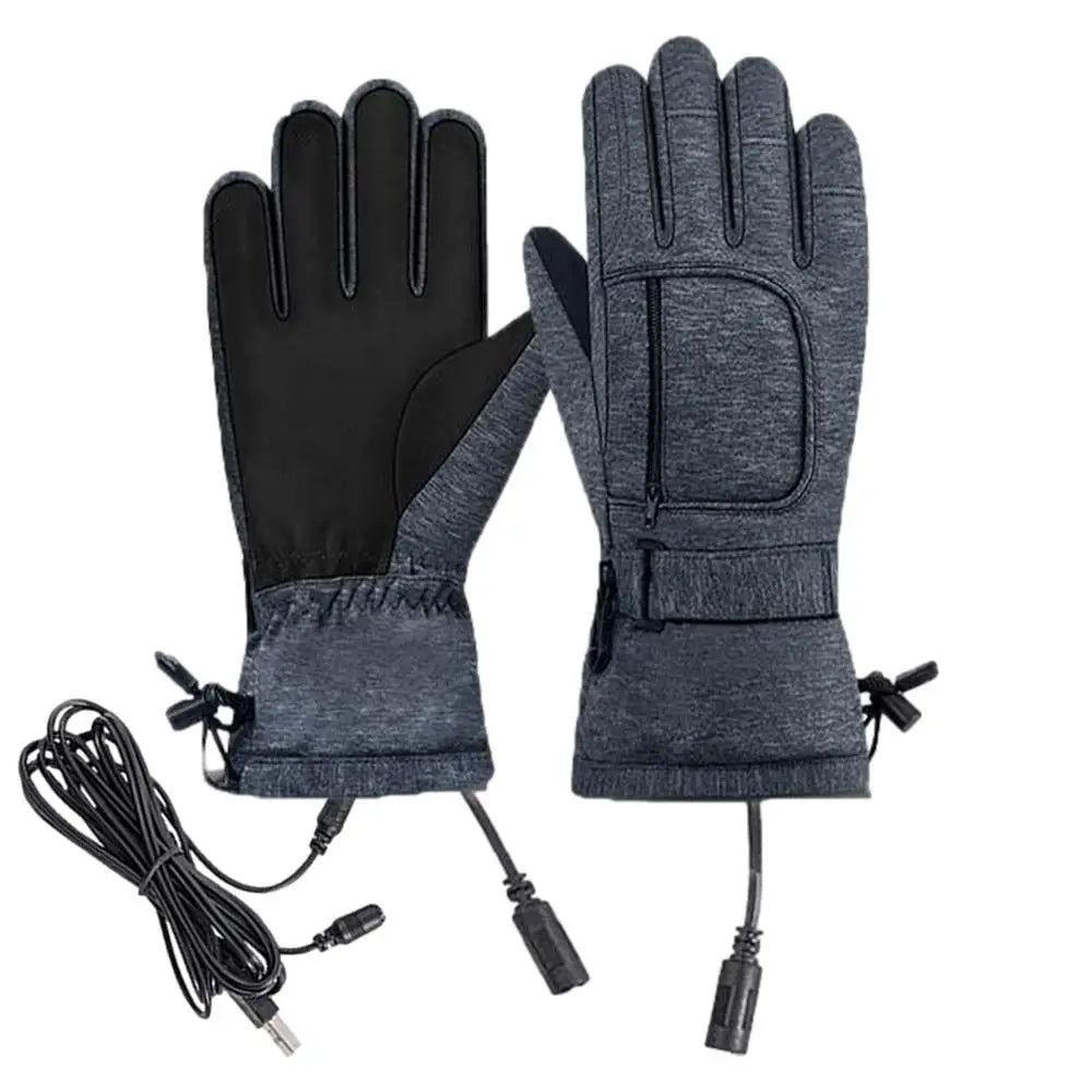 USB Heated Gloves For Winter Outdoor Cold Weather Waterproof