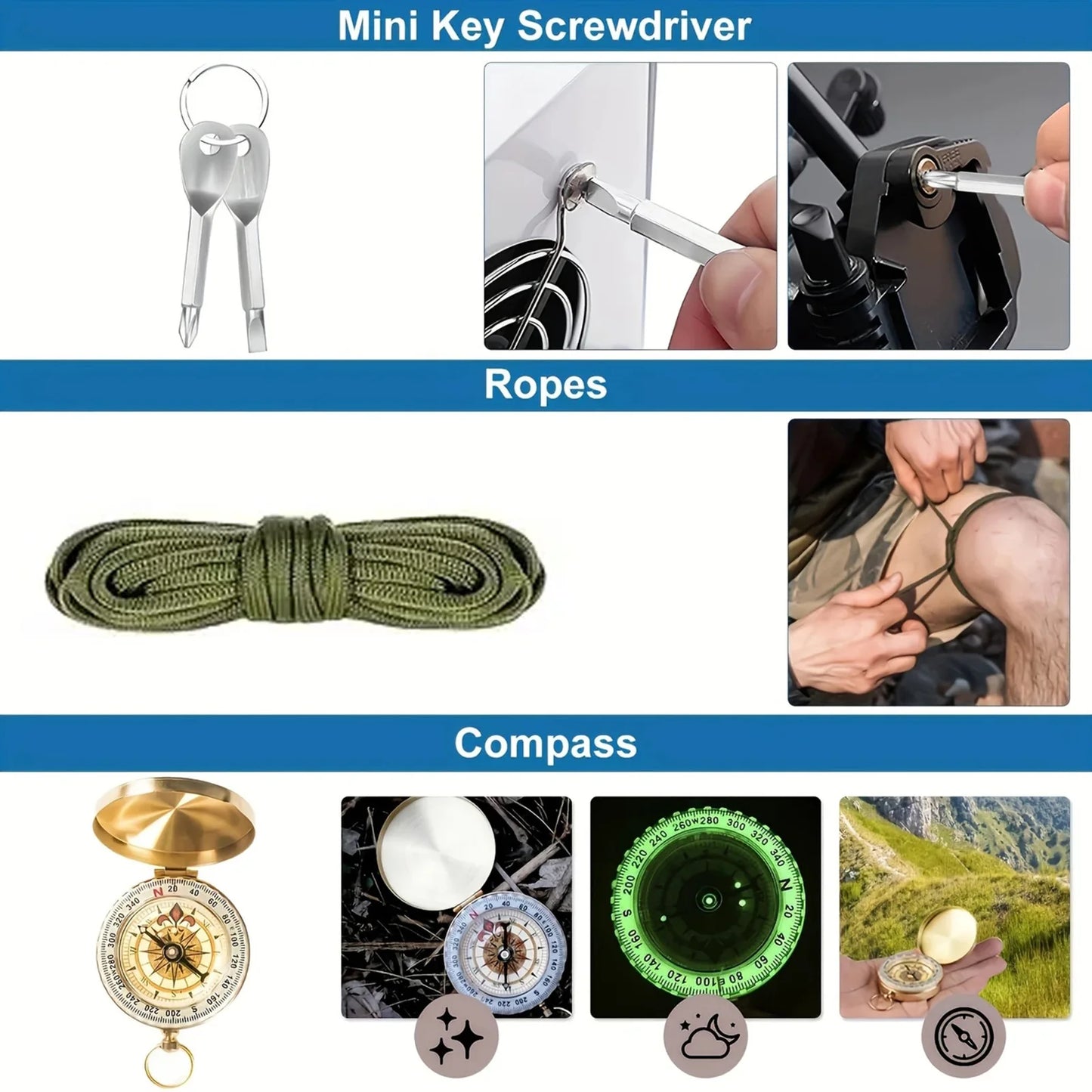 Choice Outdoor Emergency Survival Kit For Camping Hiking And Car First Aid