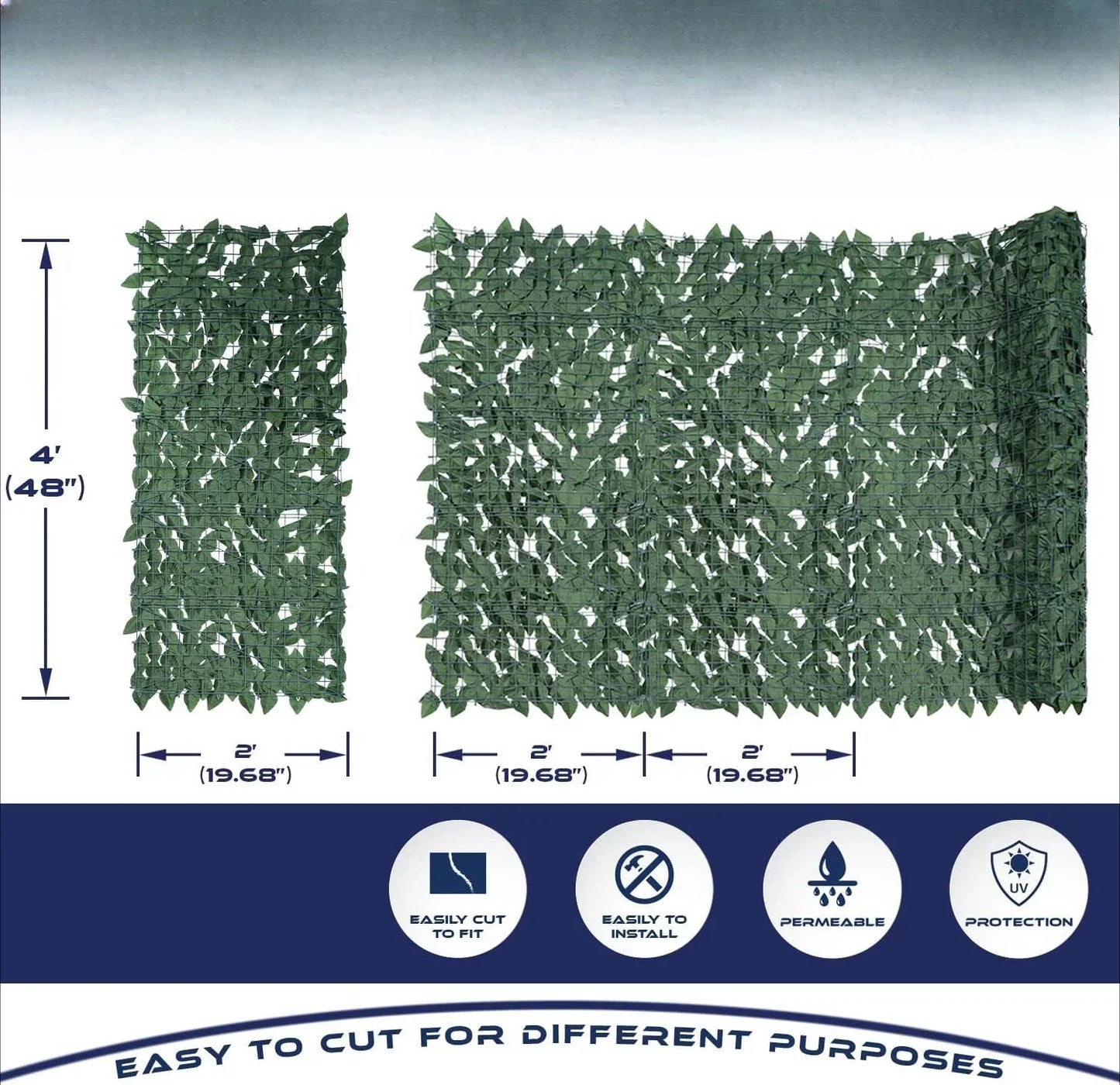 XMSJ Artificial Laurel Privacy Fence Screen Faux Leaves