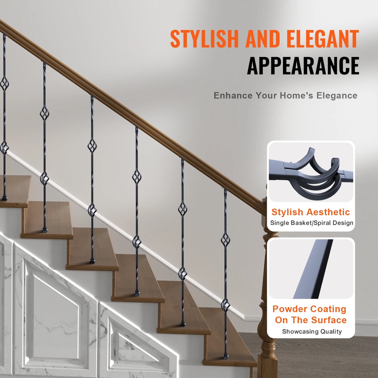Staircase Balusters Galvanized Banister Spindles With Spiral