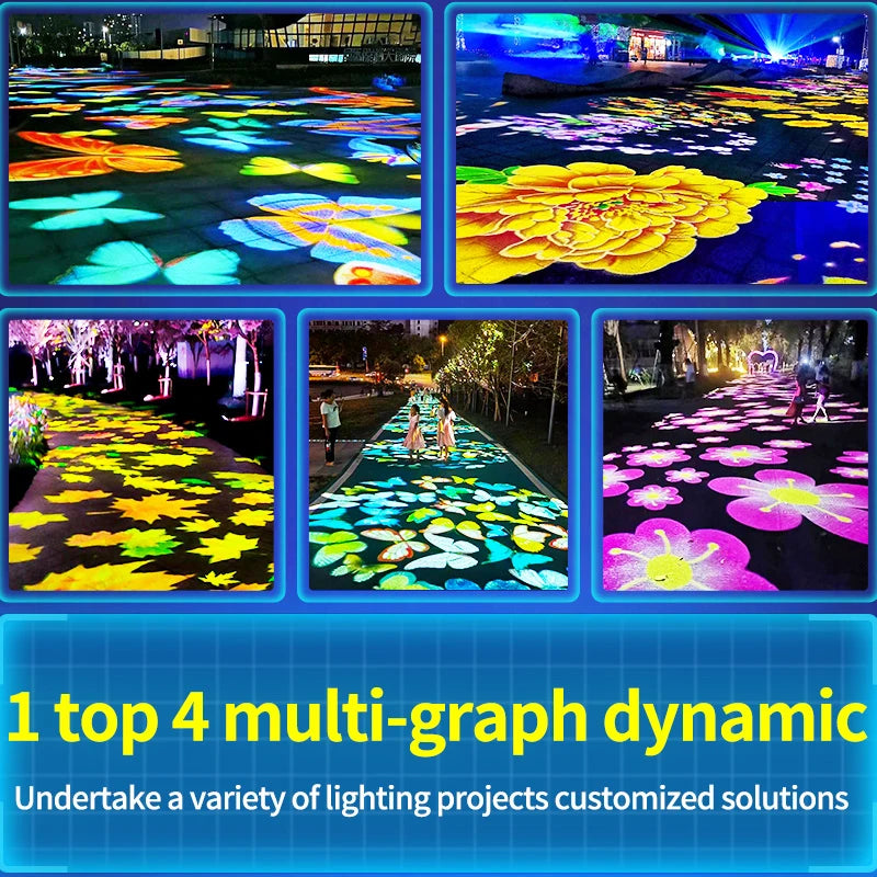 Dynamic 8logos Conversion Multiple Patterns Switching rotate special effect projector Outdoor creative pattern custom spotlights