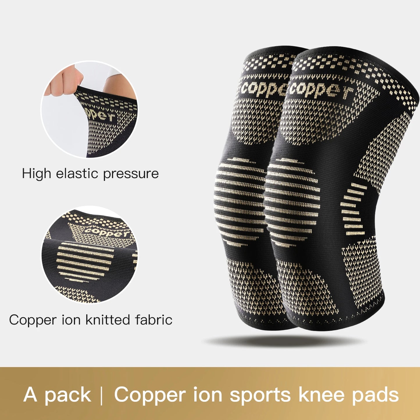 Copper Knee Brace for Arthritis Pain Compression sleeve for Sports, Pain Relief