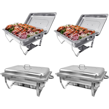 Chafing Dish Buffet Set 8QT Electric Stainless Steel 2/4/6Pack Food Warmer Fuel Holder