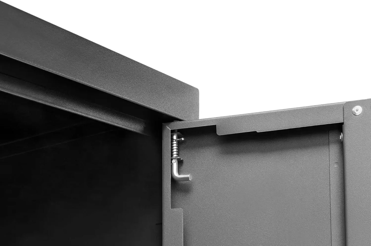 Bold Steel Garage Cabinets Set With Bamboo Worktop