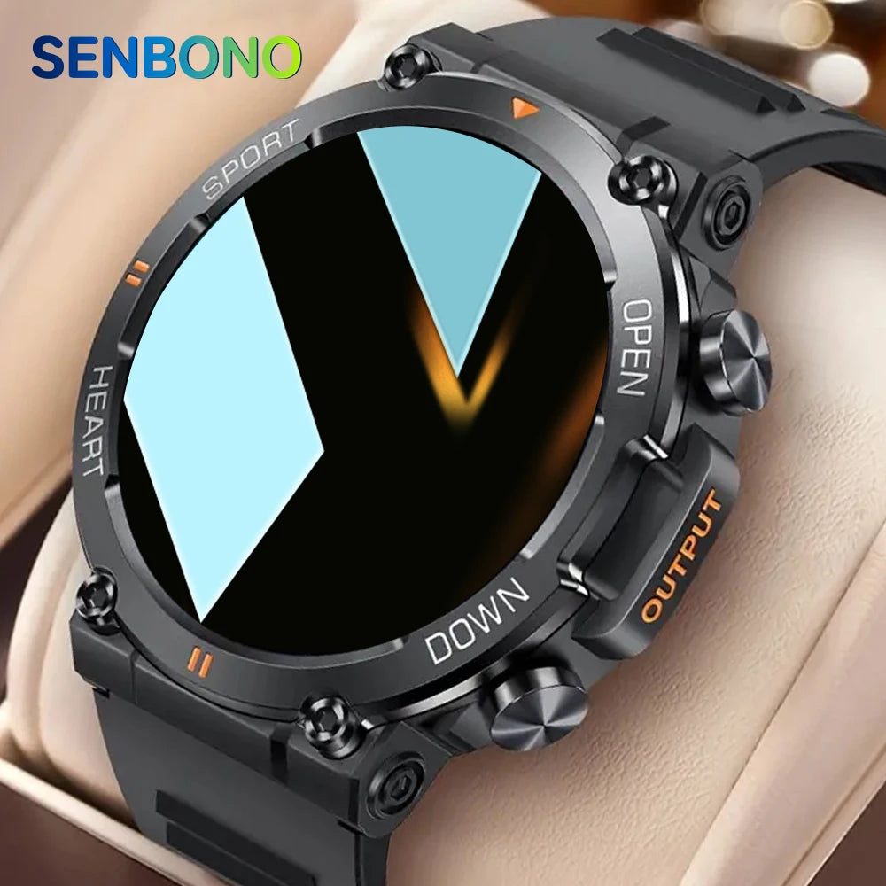 SENBONO Rugged Military Smart Watch For Men Waterproof