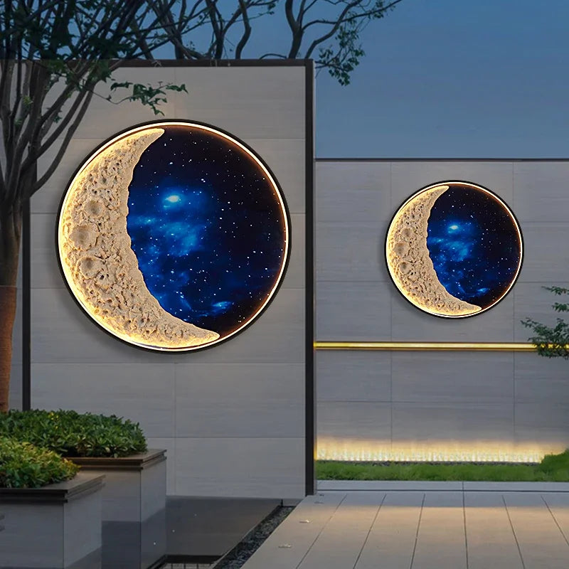 RONIN Solar Outdoor Mural Lamp 1 Meter Diameter Circular Landscape Waterproof Mural  Villa Courtyard Decoration Painting