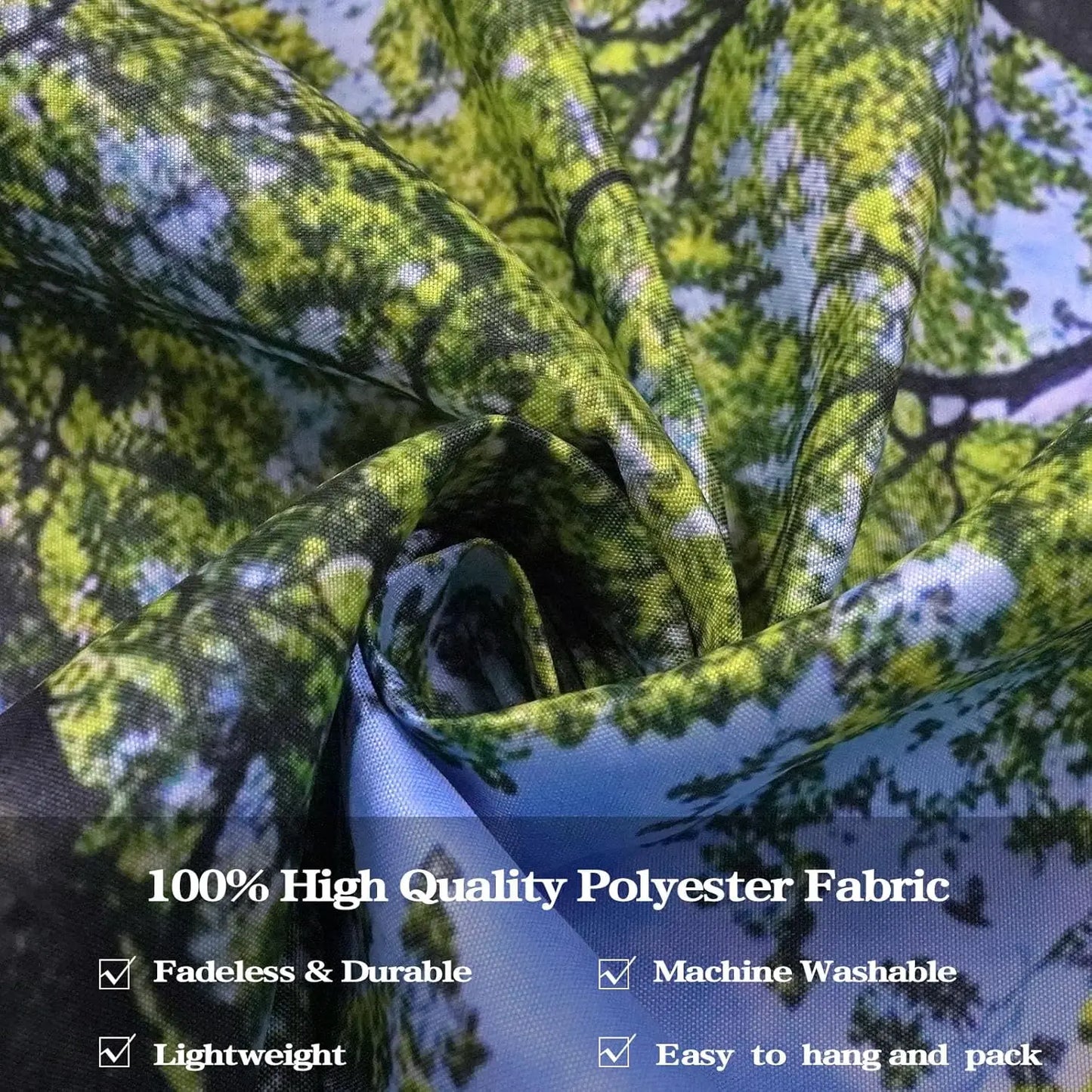 Nature Forest Tree Celling Tapestry Lush Green Treetops Sunlit Tapestry for Bedroom Aesthetic Sunlight Canopy Leaves Landscape