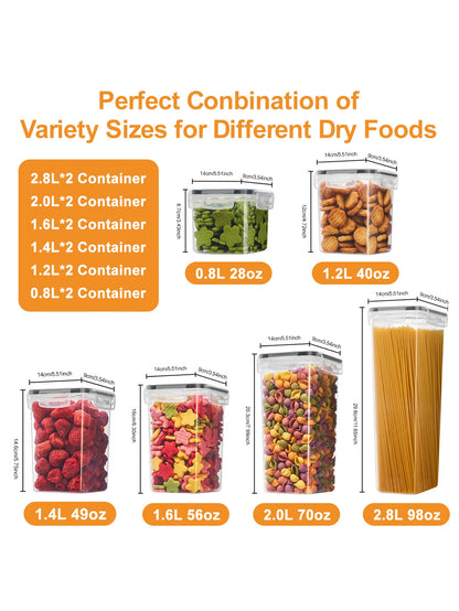 24pcs Sealed food storage containers - organizing various items