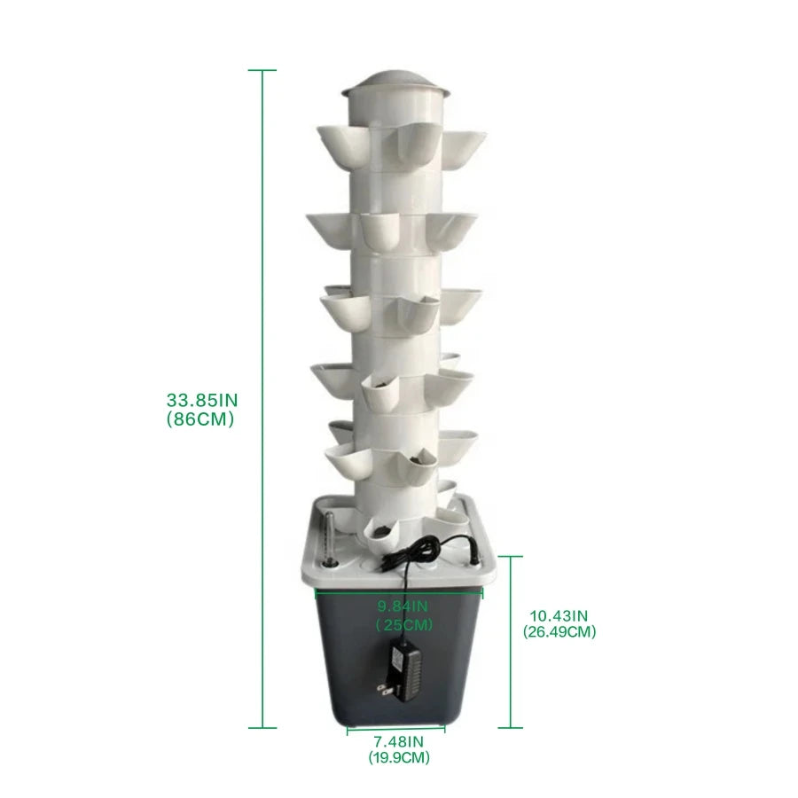 Hydroponic Tower Garden 6 Layers 30 Holes Vertical Planter