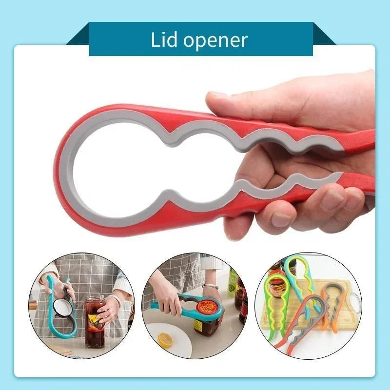 8 in 1 Multi-Function Non Slip Colorful Can Opener Tool Get Lids Off Easily Jar Opener Bottle Opener Jar Gripper for Weak Hands